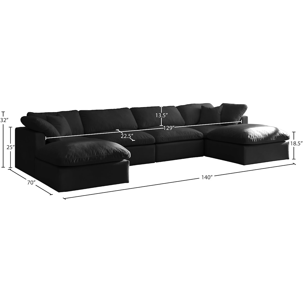 Meridian Furniture Plush Standard Comfort Modular Sectional