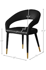 Meridian Furniture Destiny Contemporary Upholstered Black Velvet Dining Chair