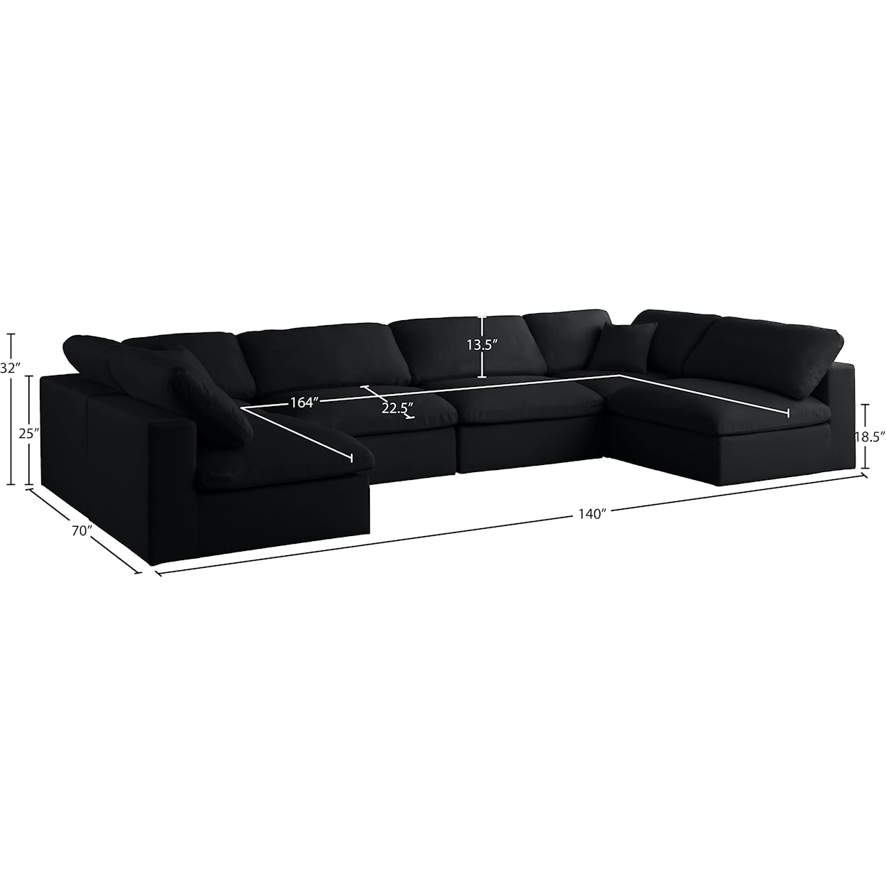 Meridian Furniture Plush Standard Comfort Modular Sectional