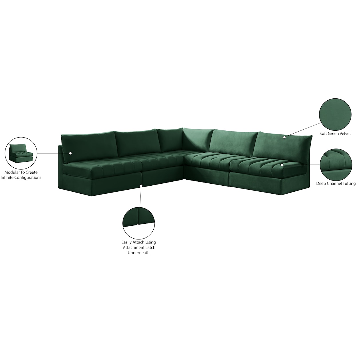 Meridian Furniture Jacob Modular Sectional