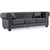Contemporary Bowery Sofa Grey Velvet