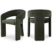 Rendition Green Plush Fabric Dining Chair