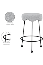 Meridian Furniture Fleur Contemporary Upholstered Black Boucle Fabric Counter Stool