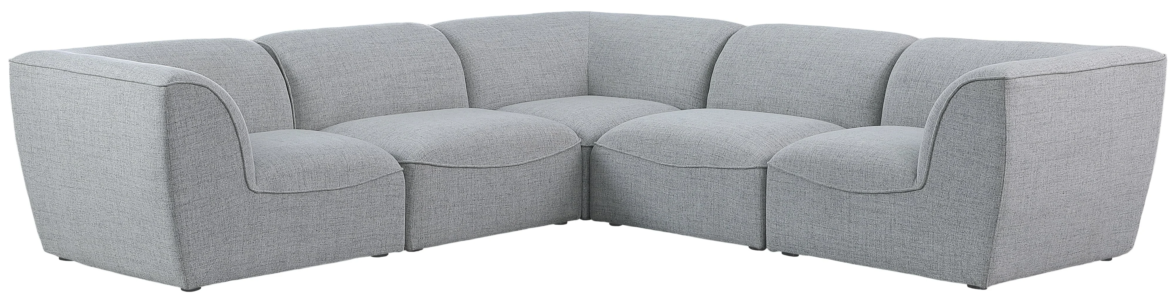 Meridian Furniture Miramar 683GreySec5C Miramar Grey Durable Linen