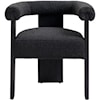 Meridian Furniture Barrel Fabric Barrel Dining Chair with Black Frame