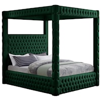 Royal Green Velvet Queen Bed (4 Boxes)