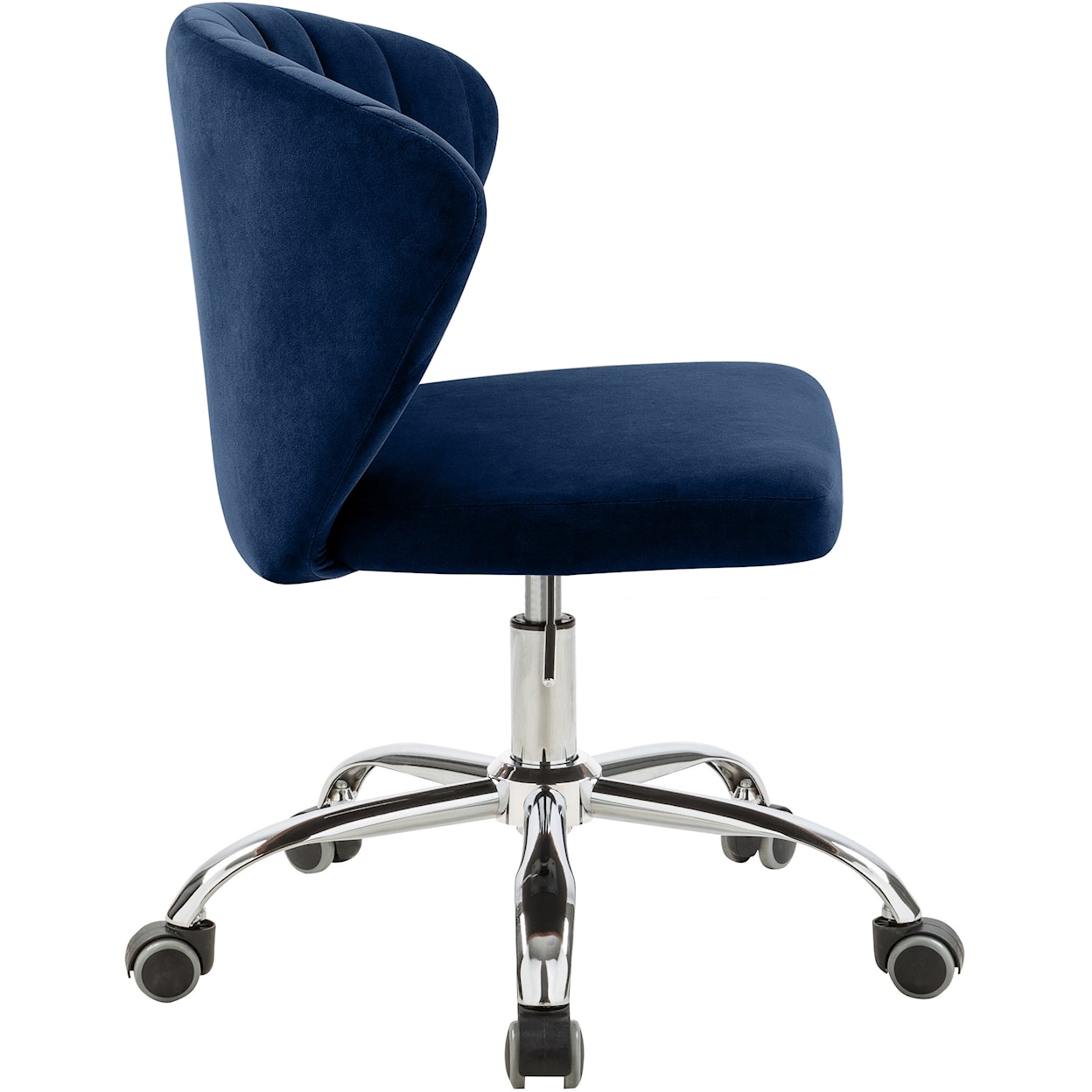 Meridian Furniture Finley Navy Velvet Office Chair with Chrome Base