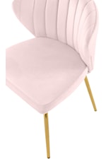 Meridian Furniture Finley Contemporary Pink Velvet Swivel Office Chair with Gold Base