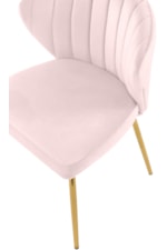 Meridian Furniture Finley Contemporary Pink Velvet Dining Chair with Gold Legs