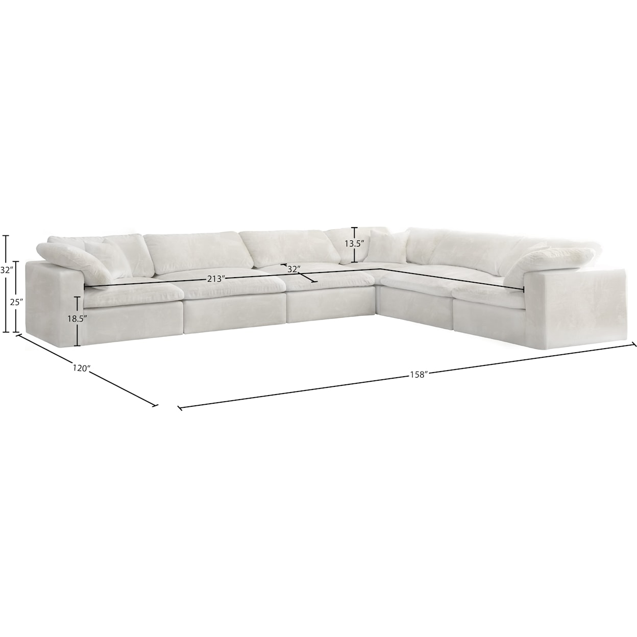 Meridian Furniture Cozy Comfort Modular Sectional