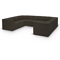 Ollie Brown Boucle Fabric Modular Sectional