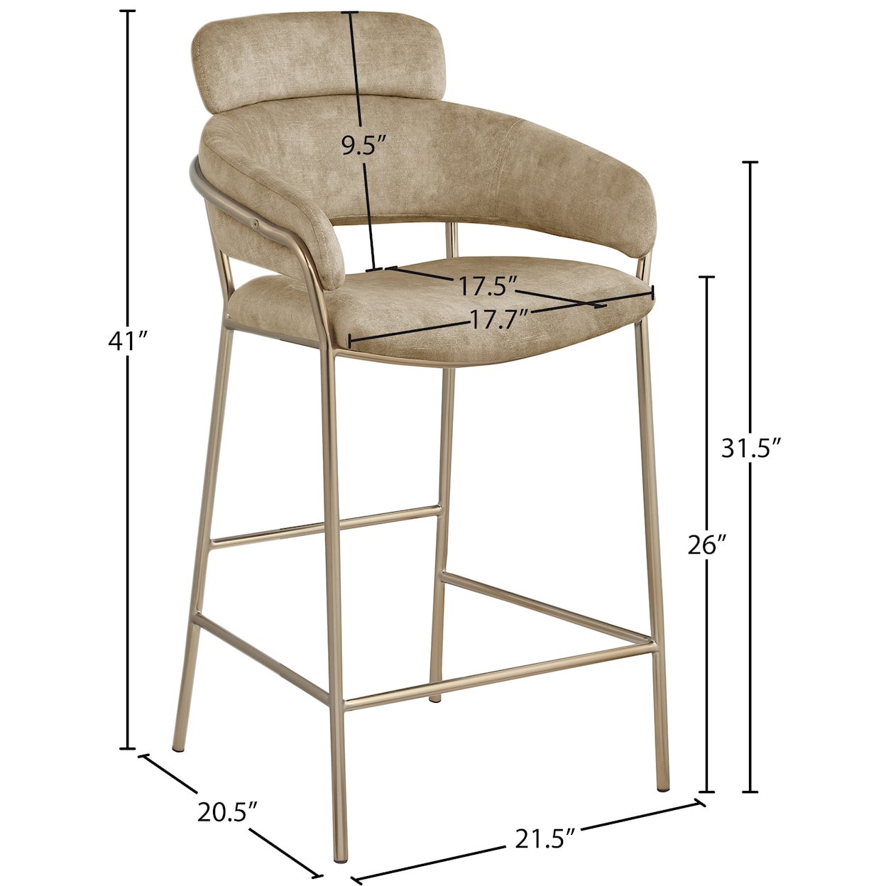 Meridian Furniture Yara Counter Stool