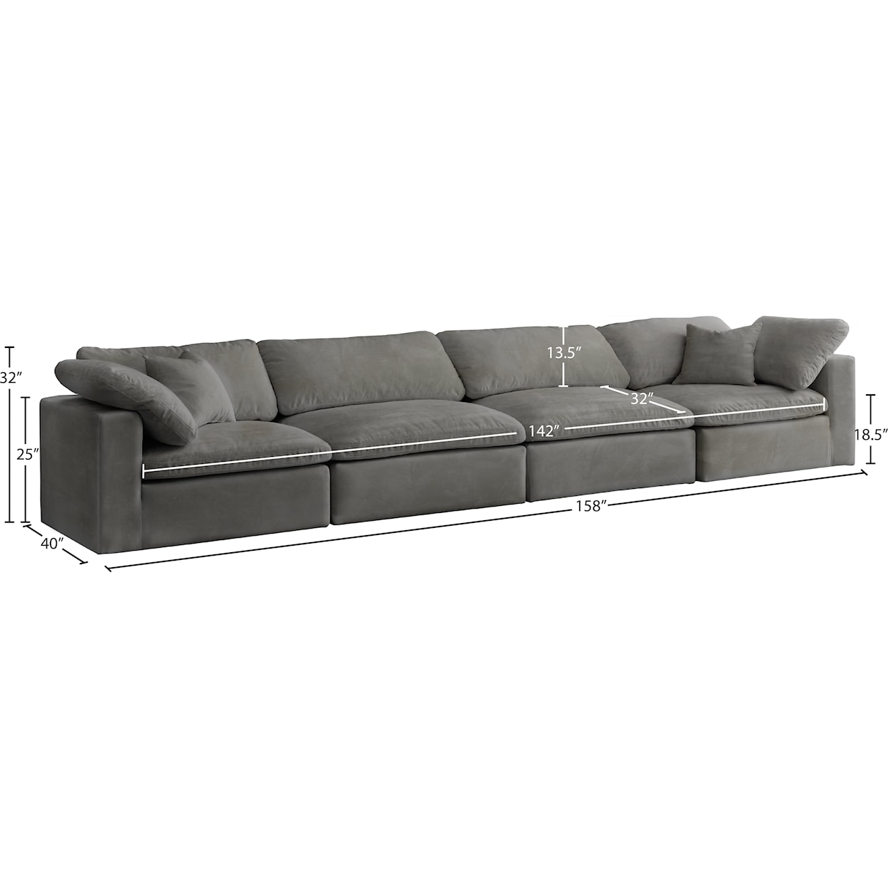 Meridian Furniture Cozy Comfort Modular Sofa