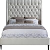 Meridian Furniture Fritz Upholstered Cream Velvet Full Bed 