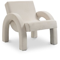 Corduroy Cream Corduroy Fabric Accent Chair