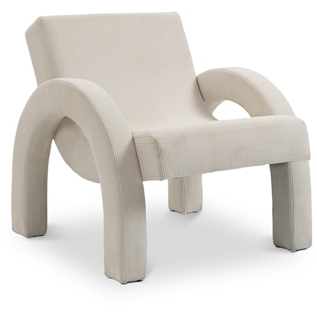 Corduroy Cream Corduroy Fabric Accent Chair