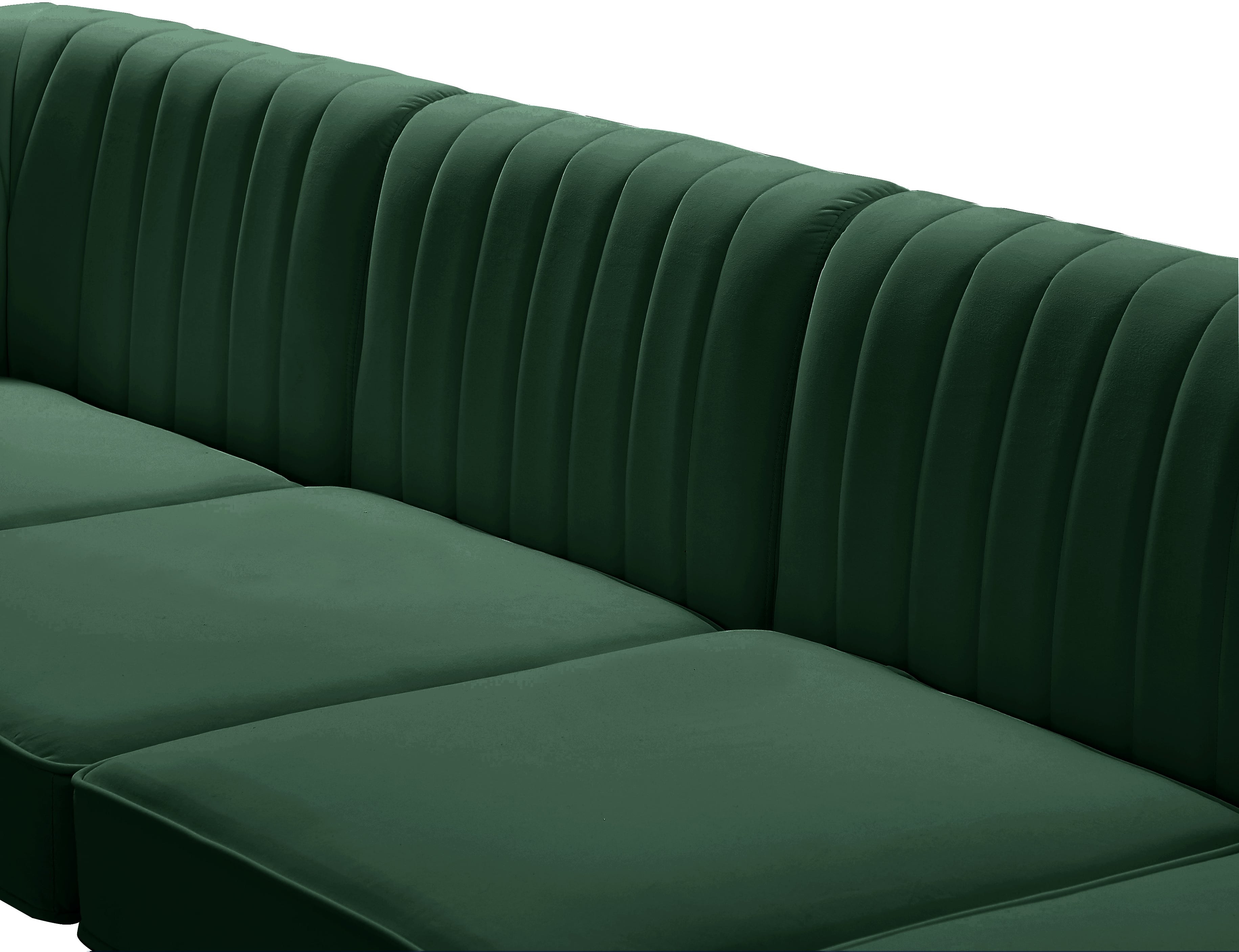 Meridian Furniture Alina 604GreenCorner Alina Green Velvet Corner