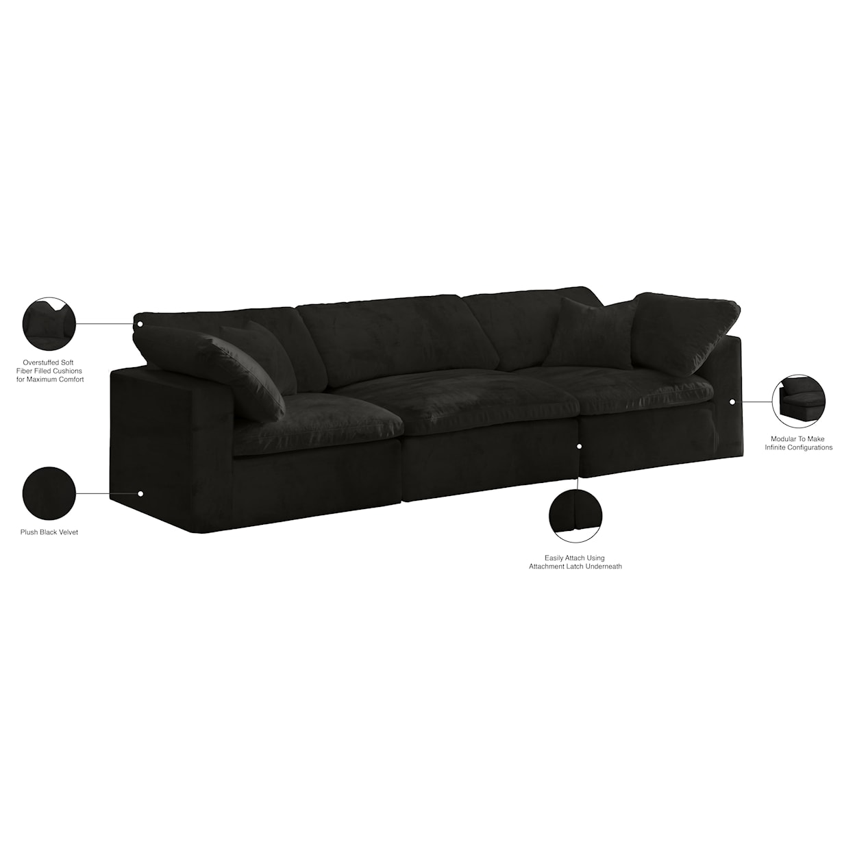 Meridian Furniture Cozy Comfort Modular Sofa