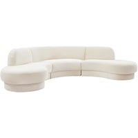 Rosa Cream Velvet 3Pc. Sectional (3 Boxes)