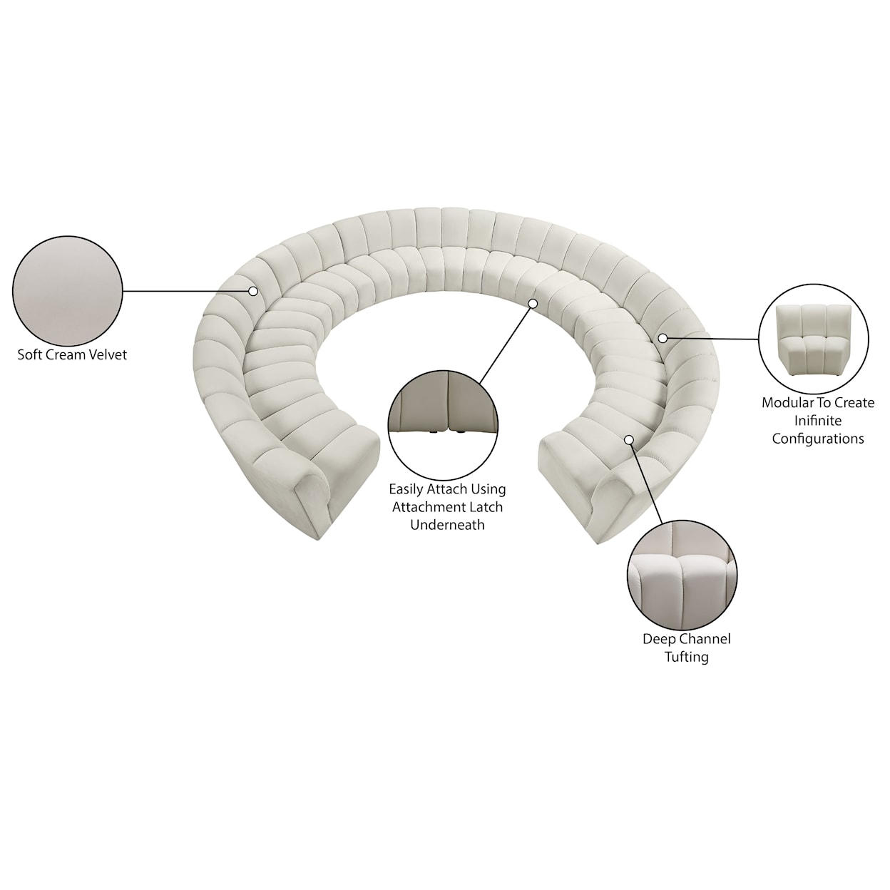 Meridian Furniture Infinity 11pc. Modular Sectional