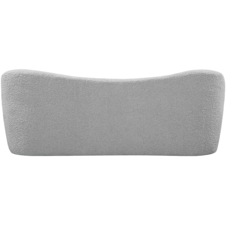 Upholstered Grey Boucle Fabric Bench