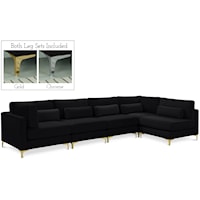 Julia Black Velvet Modular Sectional (5 Boxes)