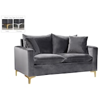 Naomi Grey Velvet Loveseat