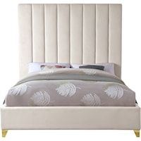 Contemporary Upholstered Queen Panel Bed with Channel Tufting