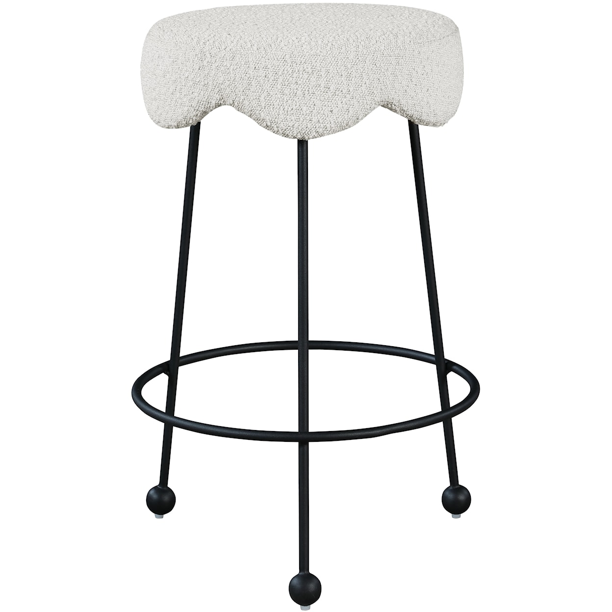 Meridian Furniture Fleur Upholstered Cream Boucle Counter Stool