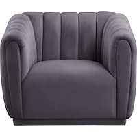Contemporary Dixie Chair Grey Velvet