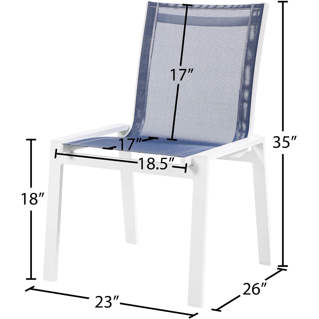 Meridian Furniture Nizuc Aluminum Mesh Dining Chair