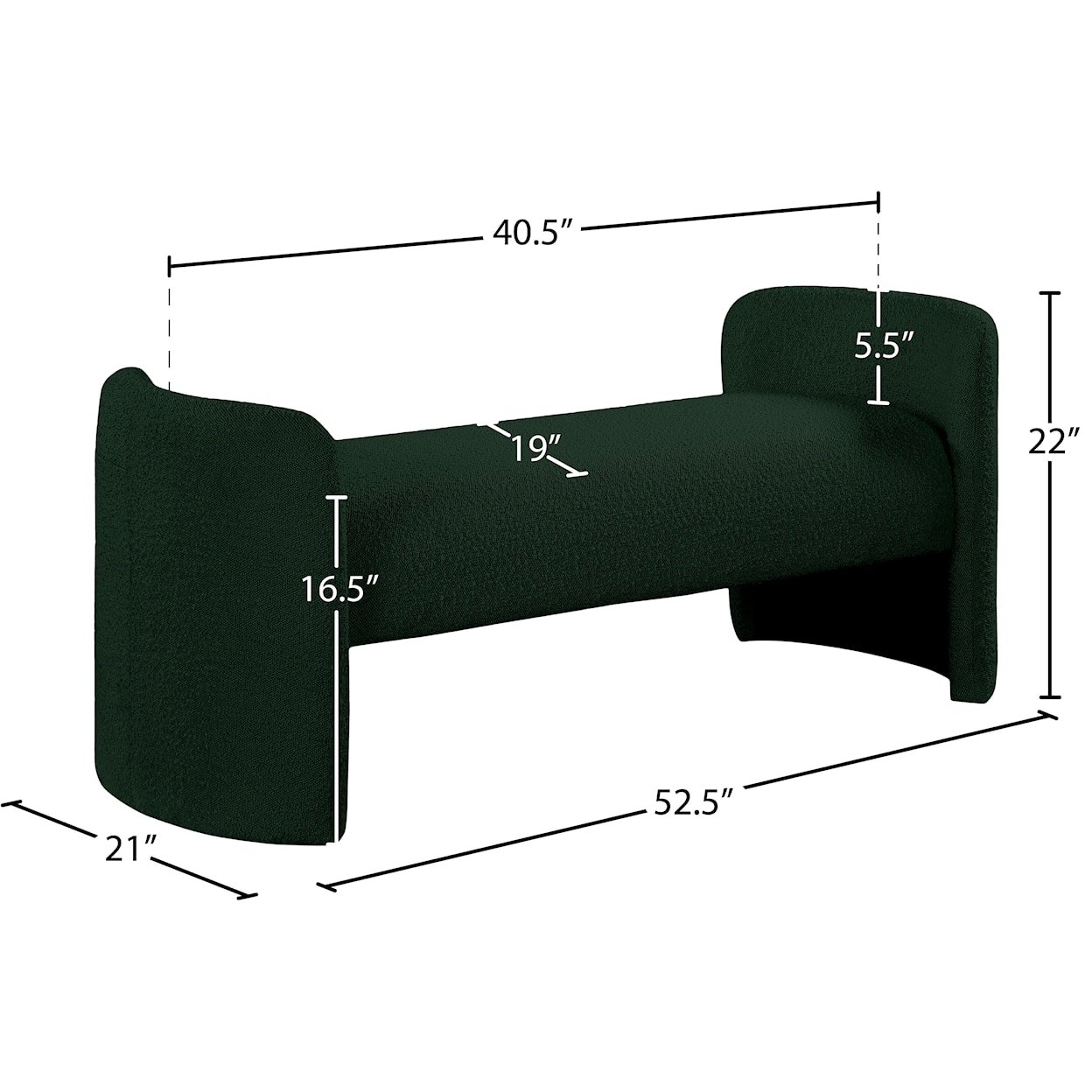 Meridian Furniture Peyton Bench