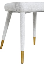 Meridian Furniture Destiny Contemporary Upholstered Cream Boucle Fabric Dining Chair