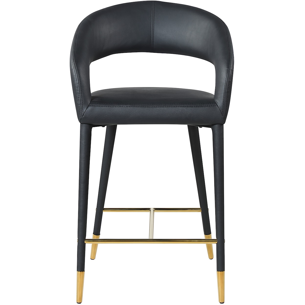 Meridian Furniture Destiny Upholstered Black Faux Leather Counter Stool