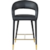 Meridian Furniture Destiny Upholstered Black Faux Leather Counter Stool