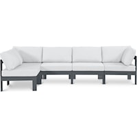 Nizuc White Water Resistant Fabric Outdoor Patio Modular Sectional