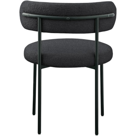 Fabric Dining Chair with Black Iron Frame