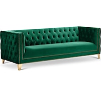 Michelle Green Velvet Sofa
