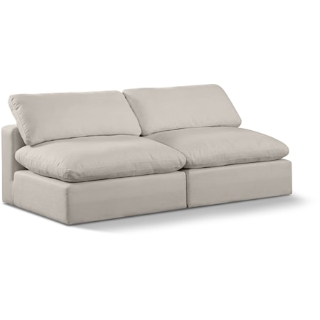 Comfy Beige Linen Textured Fabric Modular Sofa
