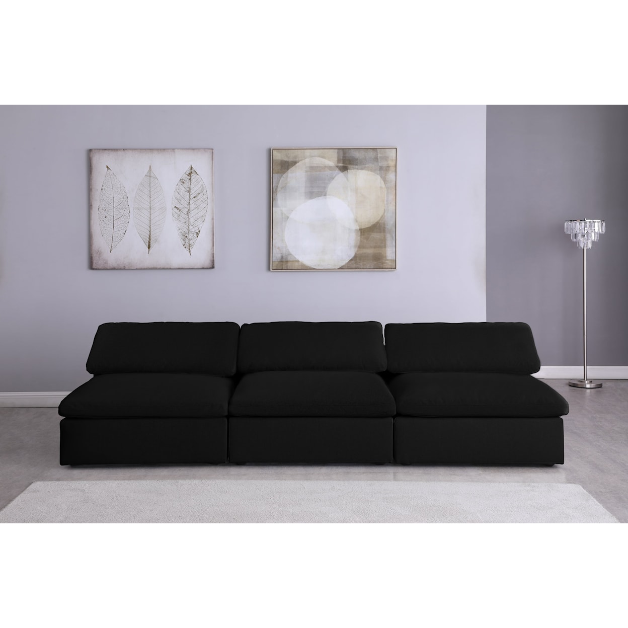 Meridian Furniture Serene Deluxe Comfort Modular Armless Sofa