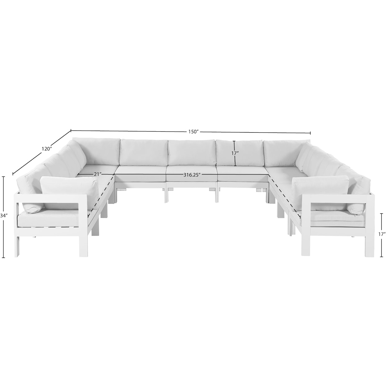 Meridian Furniture Nizuc Modular Sectional