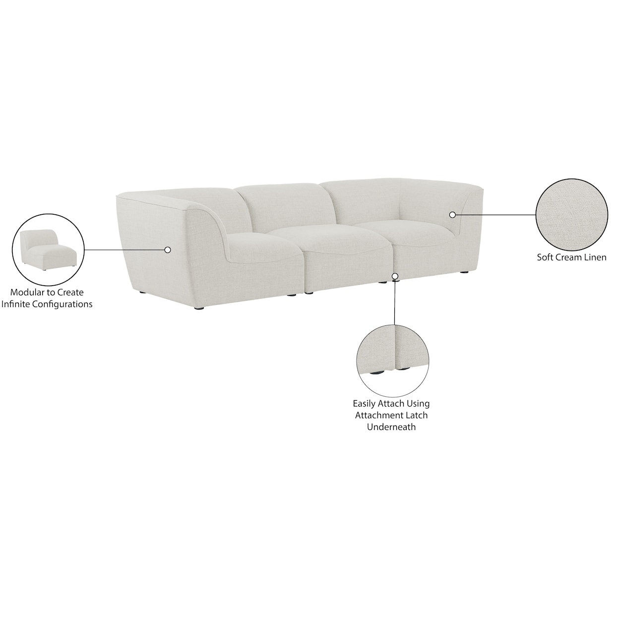 Meridian Furniture Miramar Modular Sofa