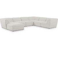 Miramar Cream Durable Linen Textured Modular Sectional