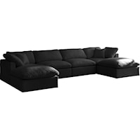 Plush Black Velvet Standard Comfort Modular Sectional