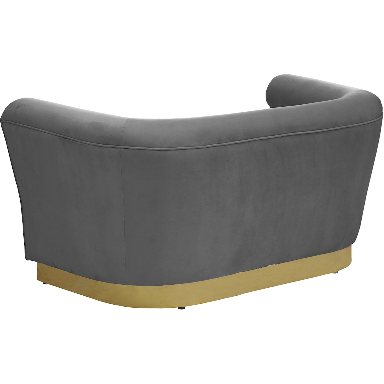 Meridian Furniture Bellini Grey Velvet Loveseat with Gold Steel Base