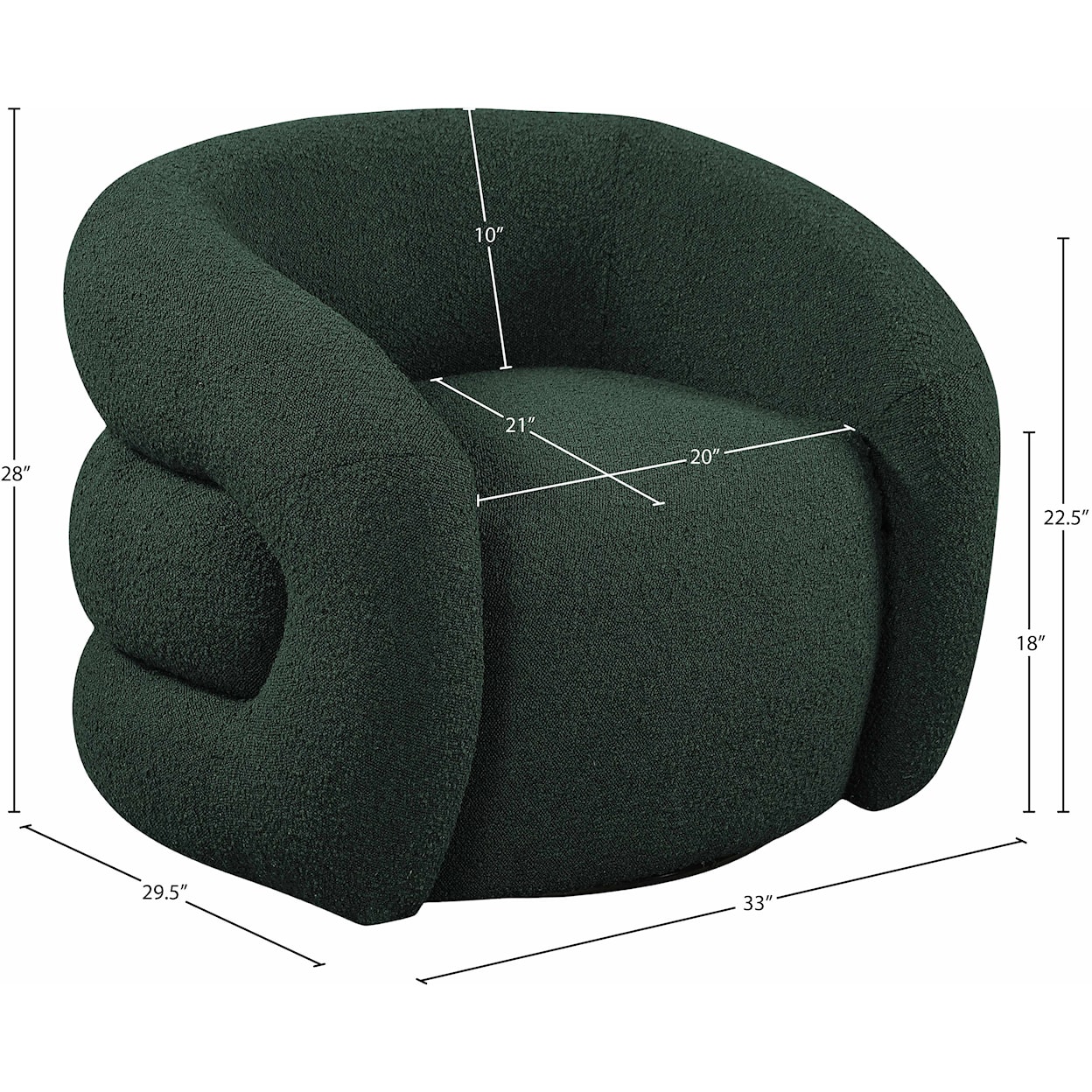 Meridian Furniture Roxbury Swivel Accent Chair