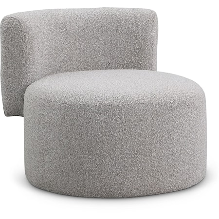 Upholstered Taupe Boucle Fabric Accent Chair