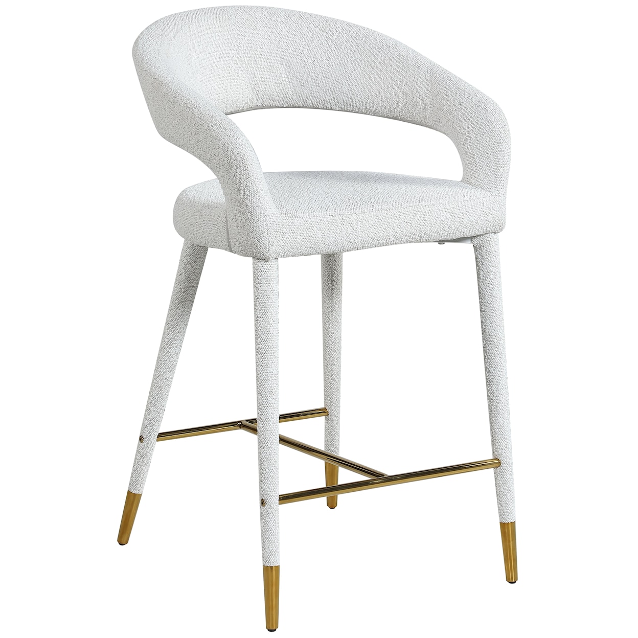 Meridian Furniture Destiny Upholstered Cream Boucle Counter Stool