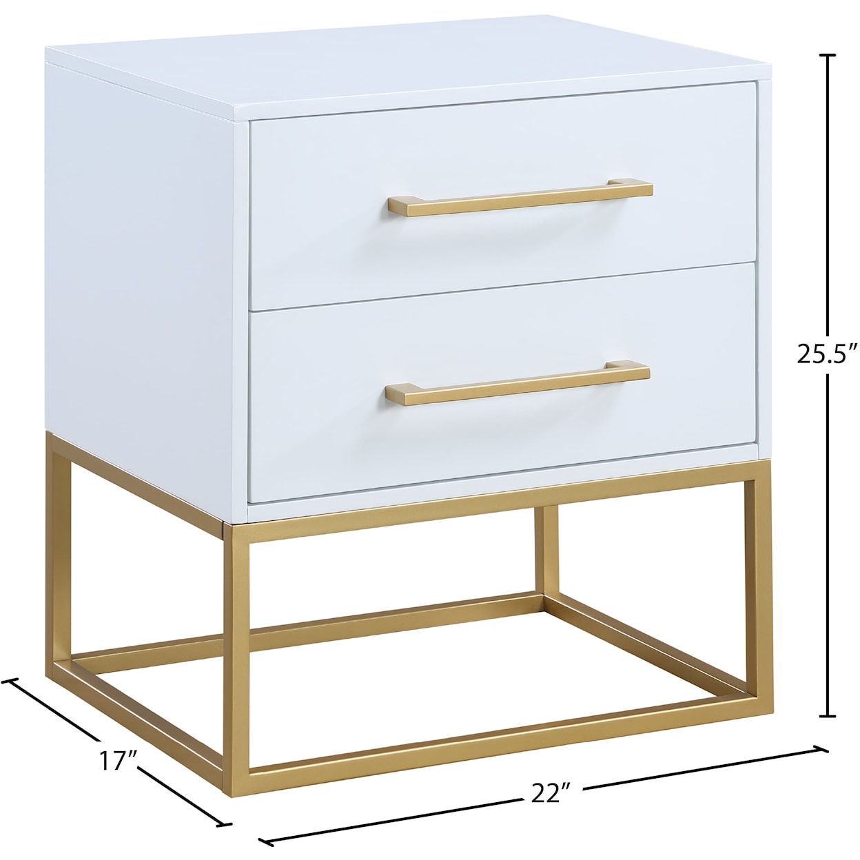 Meridian Furniture Maxine 2-Drawer Night Stand