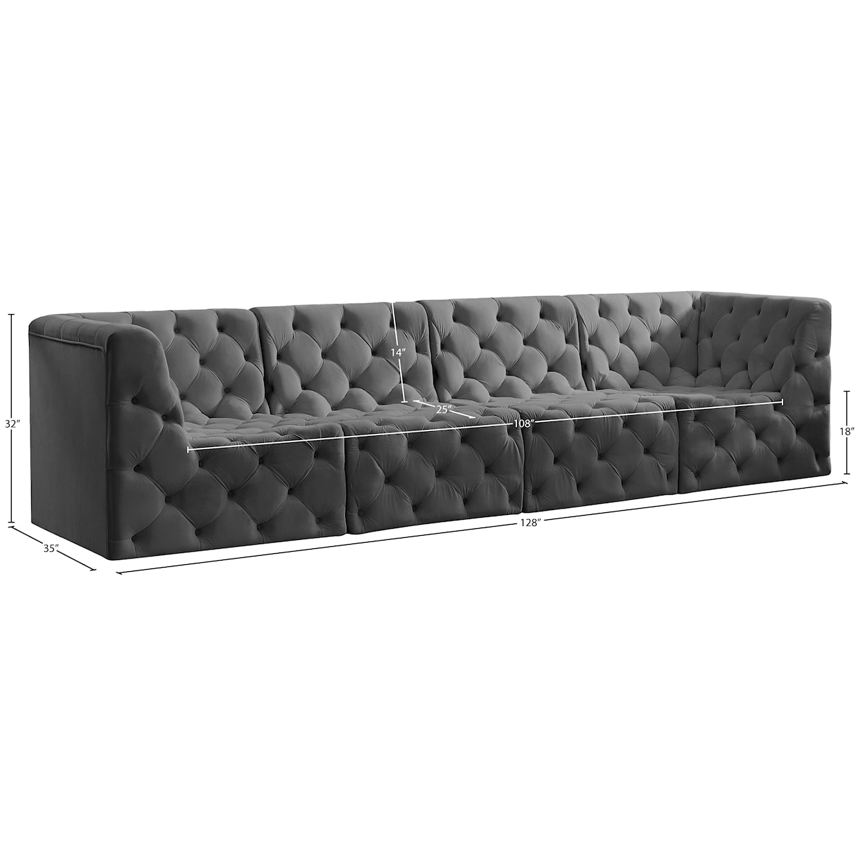 Meridian Furniture Tuft Modular Sofa